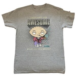 FAMILY GUY Men's Grey T-Shirt Medium